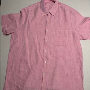 Tasso‎ Elba Men's Pink SS Button Up Dress Shirt, XL